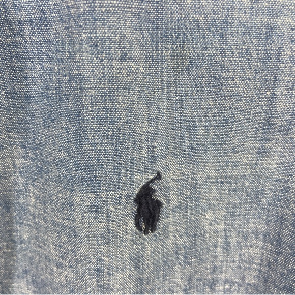 Ralph Lauren Denim Chambray Shirt Boys Sz 6 Long Sleeve Pony Logo Preppy Button - Picture 3 of 11